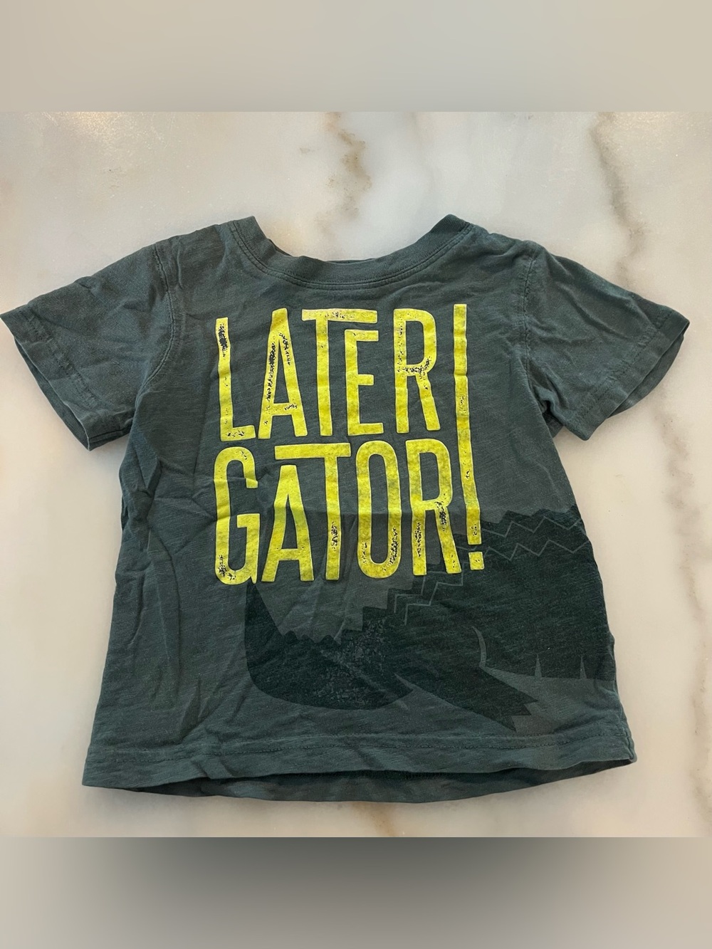 Carter's Dark Gray Tee with Bright Yellow 'Later Gator!' Graphic